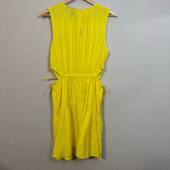 GAP Yellow Sleeveless Dress Women’s Medium Cutout Tiered Drawstring Waist NWT - Picture 11 of 14